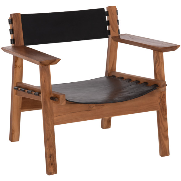ΠΟΛΥΘΡΟΝΑ KONNA HM9928.01 TEAK ΞΥΛΟ ΣΕ ΦΥΣΙΚΟ-ΔΕΡΜΑ ΑΓΕΛΑΔΟΣ ΣΕ ΜΑΥΡΟ 80x64x73Υεκ.