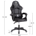ΠΟΛΥΘΡΟΝΑ GAMING DARREN HM1203.04 ΜΑΥΡΟ-ΛΕΥΚΟ PVC & NYLON 58.5x100x120Υεκ. - Image 2