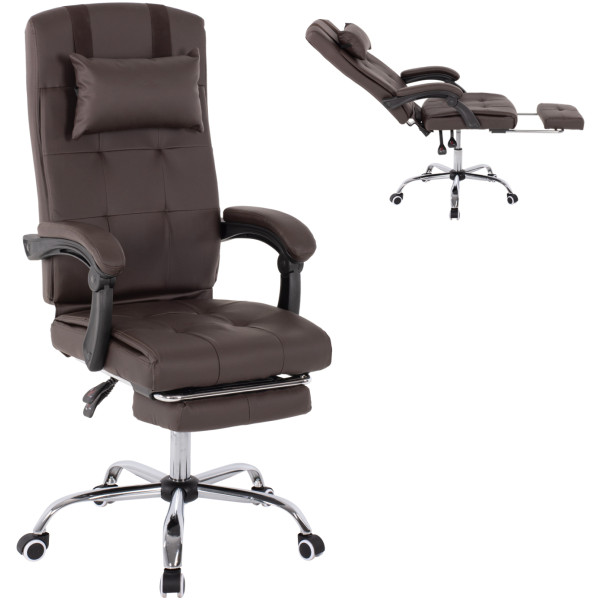 ΠΟΛΥΘΡΟΝΑ ΓΡΑΦΕΙΟΥ ΔΙΕΥΘΥΝΤΙΚΗ ΚΑΦΕ HM1057.19 ΜΕ ΠΤΥΣΣΟΜΕΝΟ ΥΠΟΠΟΔΙΟ 58x71x128Y εκ. - Image 1