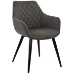 ΠΟΛΥΘΡΟΝΑ MANDO HM8006.10 ΜΕ ΓΚΡΙ NUBUCK ΥΦΑΣΜΑ 60x60x84 εκ.