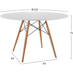 ΣΕΤ ΤΡΑΠΕΖΑΡΙΑΣ 5ΤΜΧ MAGGIE HM21186 MDF TOP & ΠΟΛΥΠΡΟΠΥΛΕΝΙΟ ΣΕ ΛΕΥΚΟ ΧΡΩΜΑ - Image 2