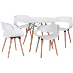 ΣΕΤ ΤΡΑΠΕΖΑΡΙΑΣ 5ΤΜΧ MAGGIE HM21186 MDF TOP & ΠΟΛΥΠΡΟΠΥΛΕΝΙΟ ΣΕ ΛΕΥΚΟ ΧΡΩΜΑ