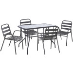 ΣΕΤ ΤΡΑΠΕΖΑΡΙΑΣ 5ΤΜΧ ADAM HM21219 ΚΑΡΕΚΛΕΣ ΜΕΤΑΛΛΙΚΕΣ & ΤΡΑΠΕΖΙ 110x60 ΓΚΡΙ