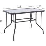 ΣΕΤ ΤΡΑΠΕΖΑΡΙΑΣ 5ΤΜΧ ADAM HM21219 ΚΑΡΕΚΛΕΣ ΜΕΤΑΛΛΙΚΕΣ & ΤΡΑΠΕΖΙ 110x60 ΓΚΡΙ - Image 2