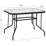 ΣΕΤ ΤΡΑΠΕΖΑΡΙΑΣ 5ΤΜΧ ADAM HM21219.01 ΚΑΡΕΚΛΕΣ ΜΕΤΑΛΛΙΚΕΣ & ΤΡΑΠΕΖΙ 110x60 ΜΑΥΡΟ - Image 2
