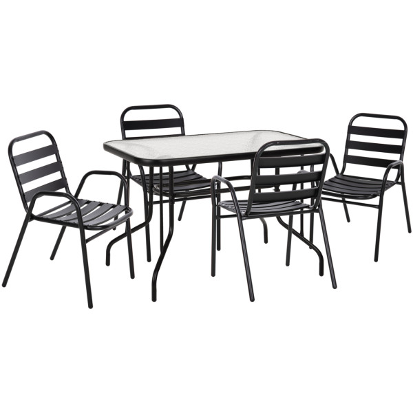 ΣΕΤ ΤΡΑΠΕΖΑΡΙΑΣ 5ΤΜΧ ADAM HM21219.01 ΚΑΡΕΚΛΕΣ ΜΕΤΑΛΛΙΚΕΣ & ΤΡΑΠΕΖΙ 110x60 ΜΑΥΡΟ - Image 1