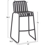 ΣΚΑΜΠΟ ΜΠΑΡ ΑΛΟΥΜΙΝΙΟΥ RACHEL HM6341.01 ΓΚΡΙ 47x56,5x98,5Υεκ. - Image 2