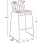 ΣΚΑΜΠΟ ΜΠΑΡ ΑΛΟΥΜΙΝΙΟΥ RACHEL HM6341.02 ΛΕΥΚΟ 47x56,5x98,5Υεκ. - Image 2
