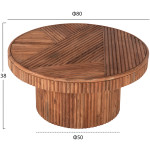 ΤΡΑΠΕΖΙ ΣΑΛΟΝΙΟΥ ΣΤΡΟΓΓΥΛΟ RANNE HM9694 ΜΑΣΙΦ ΞΥΛΟ ΑΚΑΚΙΑΣ ΣΕ ΦΥΣΙΚΟ Φ80x38Yεκ. - Image 2