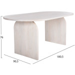 ΤΡΑΠΕΖΙ ΤΡΑΠΕΖΑΡΙΑΣ ΟΒΑΛ ΗΟΝΚΥ HM9690 ΜΑΣΙΦ ΞΥΛΟ MANGO ΣΕ ΛΕΥΚΟ 180,5x90,5x76Υεκ. - Image 2