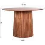 ΤΡΑΠΕΖΙ ΤΡΑΠΕΖΑΡΙΑΣ ΣΤΡΟΓΓΥΛΟ GROOT HM9684 ΜΑΣΙΦ ΞΥΛΟ ΑΚΑΚΙΑΣ ΣΕ ΦΥΣΙΚΟ Φ120x79Υεκ - Image 2