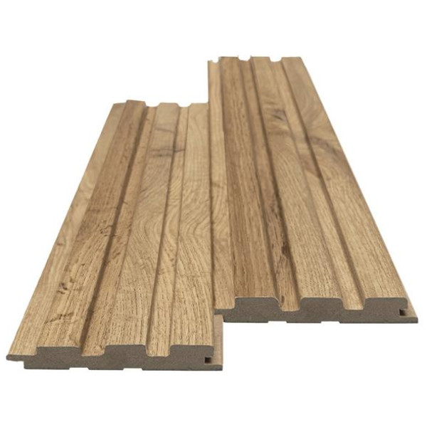 MDF PANEL ΜΕ 3D ΠΗΧΑΚΙΑ 508090 BEAT ST 16/119/2750mm PECAN NewPlan - Image 1