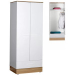 Ντουλάπα ρούχων Base  δίφυλλη με συρτάρια χρώμα λευκό - sonoma 80x52x198εκ.