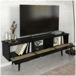 Έπιπλο τηλεόρασης Bolea  χρώμα modern black 150x35x49,7 εκ. - Image 2