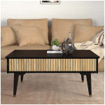Τραπεζάκι σαλονιού Bolea  χρώμα modern black - φυσικό οξιάς 90x60x38,6εκ. - Image 2