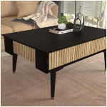 Τραπεζάκι σαλονιού Bolea  χρώμα modern black - φυσικό οξιάς 90x60x38,6εκ. - Image 3