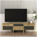 Έπιπλο τηλεόρασης Venita  χρώμα sapphire oak - ανθρακί 150x35x45,3εκ. - Image 3