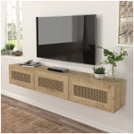 Έπιπλο τηλεόρασης επιτοίχιο Samuel  χρώμα sapphire oak 180x31,4x28,6εκ.