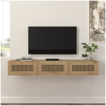 Έπιπλο τηλεόρασης επιτοίχιο Samuel  χρώμα sapphire oak 180x31,4x28,6εκ. - Image 3