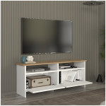 Έπιπλο τηλεόρασης Gradias  χρώμα λευκό - sapphire oak 120x29,6x46,8εκ. - Image 2