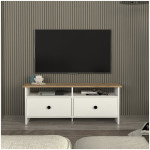 Έπιπλο τηλεόρασης Gradias  χρώμα λευκό - sapphire oak 120x29,6x46,8εκ. - Image 3