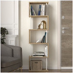 Βιβλιοθήκη Alvina  χρώμα sapphire oak - λευκό 45x19,6x158,8εκ. - Image 2