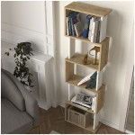 Βιβλιοθήκη Alvina  χρώμα sapphire oak - λευκό 45x19,6x158,8εκ. - Image 3