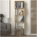 Βιβλιοθήκη Alvina  χρώμα sapphire oak - ανθρακί 45x19,6x158,8εκ. - Image 2