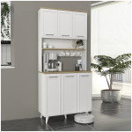 Έπιπλο κουζίνας Potter 3  χρώμα λευκό - rota oak 90x40x196,1εκ.