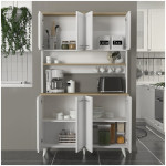 Έπιπλο κουζίνας Potter 4  χρώμα λευκό - rota oak 120x40x196,1εκ. - Image 2