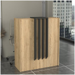 Γραφείο υποδοχής - reception Hola  χρώμα sepet oak - ανθρακί 93,6x45,2x110,3εκ.