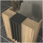 Γραφείο υποδοχής - reception Hola  χρώμα sepet oak - ανθρακί 93,6x45,2x110,3εκ. - Image 3
