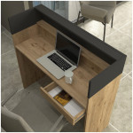 Γραφείο υποδοχής - reception Wilko  με LED χρώμα sepet oak - ανθρακί 113,6x42x110εκ. - Image 2
