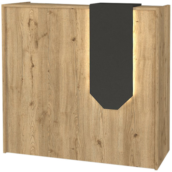 Γραφείο υποδοχής - reception Navita  με LED χρώμα sepet oak - ανθρακί 113,6x42x111,8εκ. - Image 3