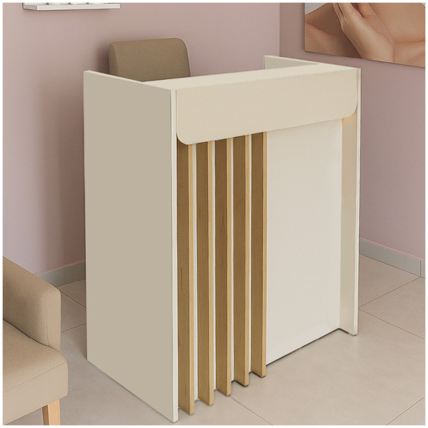 Γραφείο υποδοχής - reception Karibu  με LED χρώμα sandstone - sepet oak 90x40x100εκ. - Image 1