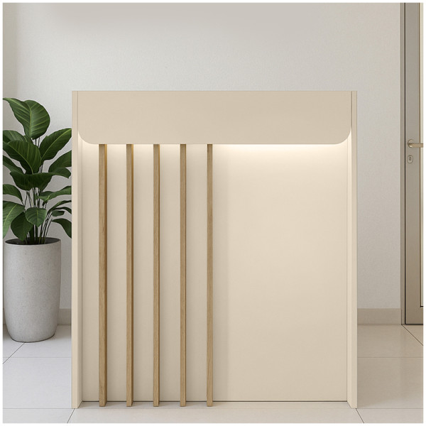Γραφείο υποδοχής - reception Karibu  με LED χρώμα sandstone - sepet oak 90x40x100εκ. - Image 2