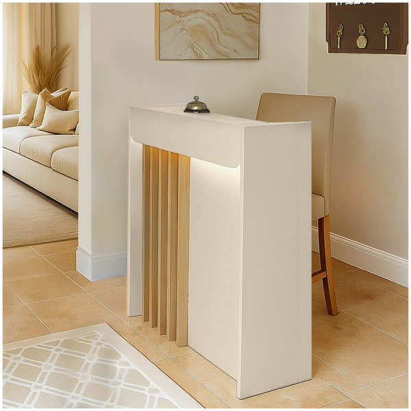 Γραφείο υποδοχής - reception Karibu  με LED χρώμα sandstone - sepet oak 90x40x100εκ. - Image 3