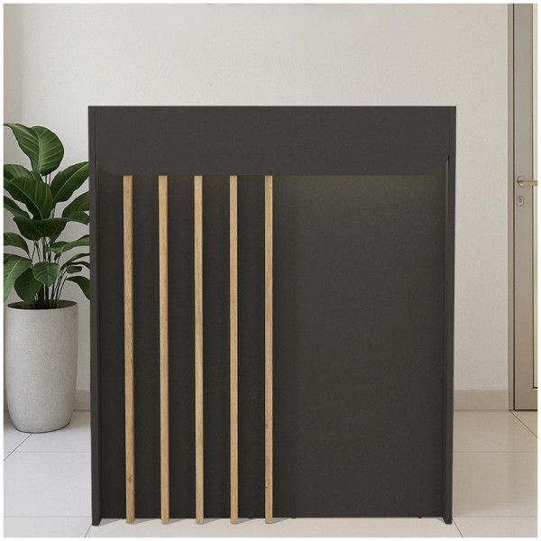 Γραφείο υποδοχής - reception Karibu  με LED χρώμα ανθρακί - sepet oak 90x40x100εκ. - Image 2
