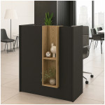Γραφείο υποδοχής - reception Bonveno  χρώμα ανθρακί - sepet oak 90x43,2x110εκ.