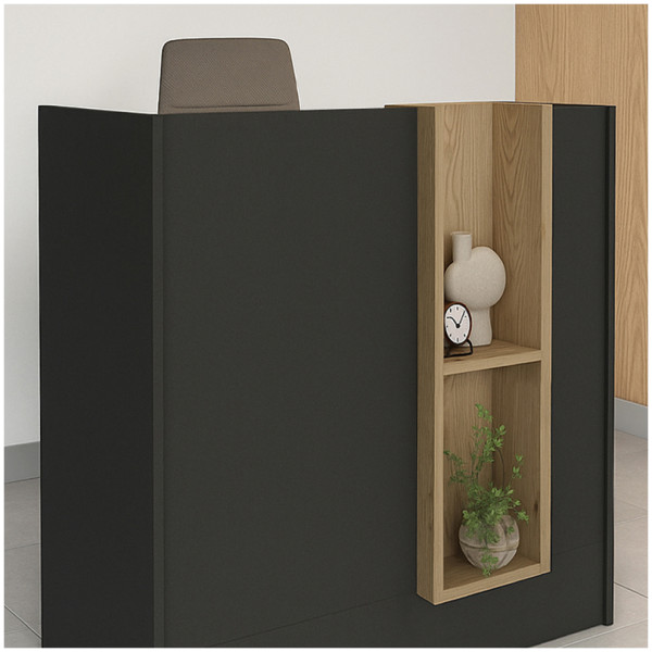 Γραφείο υποδοχής - reception Bonveno  χρώμα ανθρακί - sepet oak 90x43,2x110εκ. - Image 3