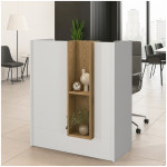 Γραφείο υποδοχής - reception Bonveno  χρώμα λευκό - sepet oak 90x43,2x110εκ.