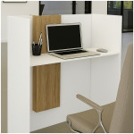 Γραφείο υποδοχής - reception Bonveno  χρώμα λευκό - sepet oak 90x43,2x110εκ. - Image 2