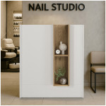 Γραφείο υποδοχής - reception Bonveno  χρώμα λευκό - sepet oak 90x43,2x110εκ. - Image 3
