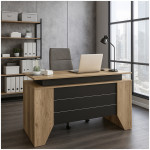 Γραφείο εργασίας Remida  χρώμα sepet oak - ανθρακί 140x60x76,9εκ.