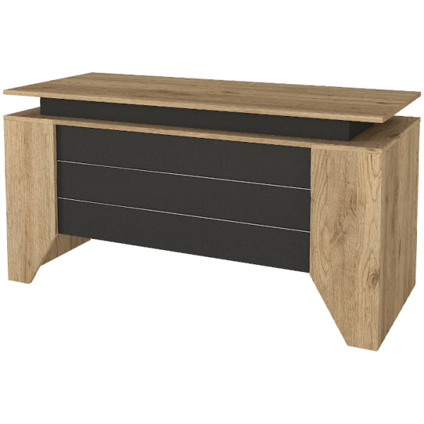 Γραφείο εργασίας Remida  χρώμα sepet oak - ανθρακί 140x60x76,9εκ. - Image 3