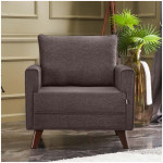 Πολυθρόνα Bella  υφασμάτινη χρώμα καφέ 82x81x85εκ. - Image 2