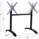 ΒΑΣΗ ΑΛΟΥΜΙΝΙΟΥ ΔΙΣΤΗΛΗ HM468.01 ΜΑΥΡΟ ΜΑΤ 78X59,5X73Υ εκ. - Image 2