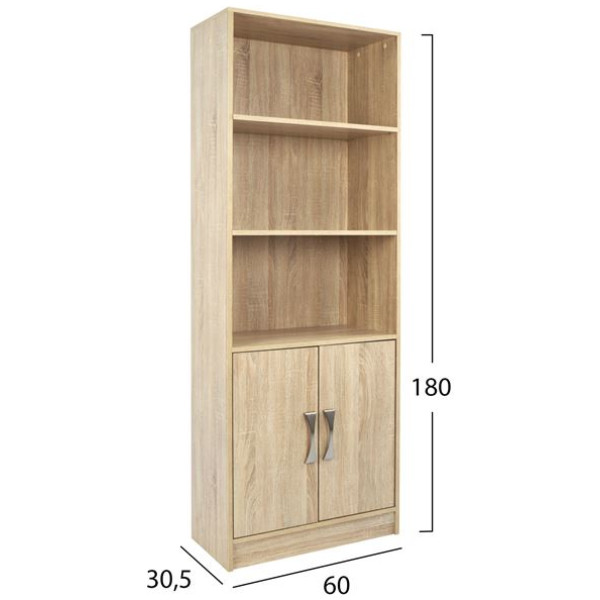 ΒΙΒΛΙΟΘΗΚΗ ΜΕΛΑΜΙΝΗΣ ENSLEY HM2027.03 SONAMA ΜΕ ΧΕΡΟΥΛΙ 60x30x180εκ - Image 2