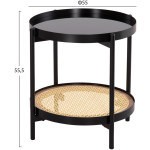ΒΟΗΘΗΤΙΚΟ ΤΡΑΠΕΖΙ SEITZ HM18031 ΓΥΑΛΙ TOP-ΜΕΤΑΛΛΟ-RATTAN ΣΕ ΦΥΣΙΚΟ Φ50x55,5Υεκ. - Image 2