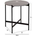 ΒΟΗΘΗΤΙΚΟ ΤΡΑΠΕΖΙ HM9589.02 MDF ΓΚΡΙ ΜΑΡΜΑΡΟ-ΜΑΥΡΗ ΜΕΤΑΛΛΙΚΗ ΒΑΣΗ Φ50x55Υεκ. - Image 2